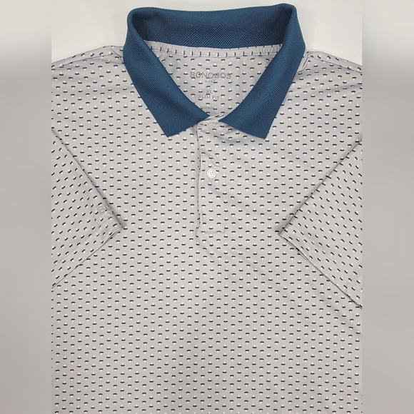 Bonobos Other - Bonobos Men's Golf Polo Shirt XL Slim Blue Gray Geometric AOP Print Performance